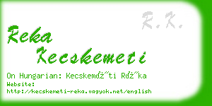 reka kecskemeti business card